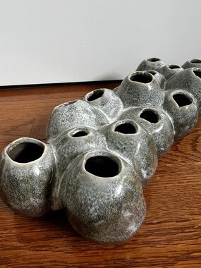 Unique Multi-Bud Modernist Ceramic Art Vase Barnacle Ocean